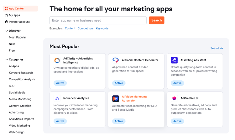 Semrush App Center