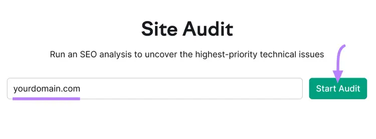 Site Audit tool search bar