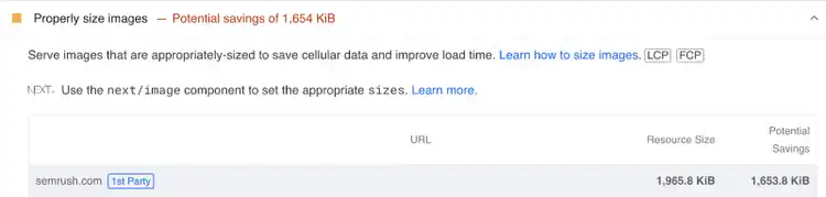 properly size image issues show how to learn more