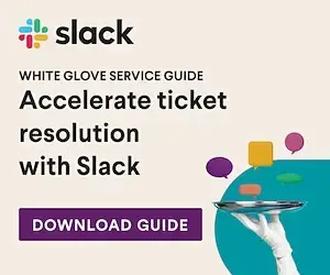 Slack's banner ad with "Accelerate ticket resolution with Slack" slogan