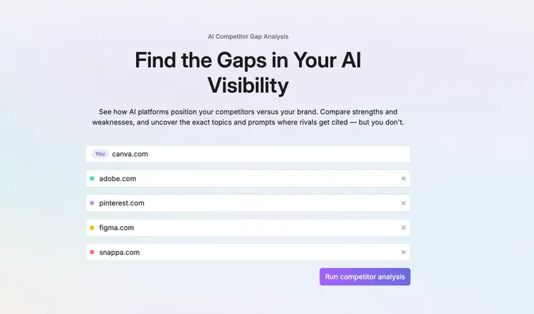 competitor research report start page