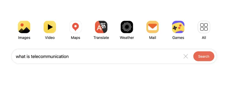 Yandex search engine homepage allows you to search with a text input, or for images, video, maps, translate, weather, mail, and games.