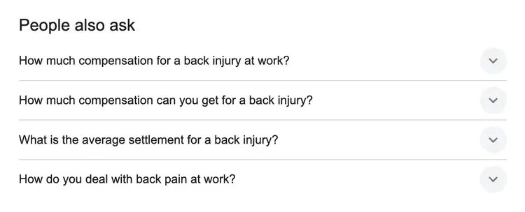 People Also Ask (PAA)" section on Google showing a list of frequently asked questions related to a seed term.