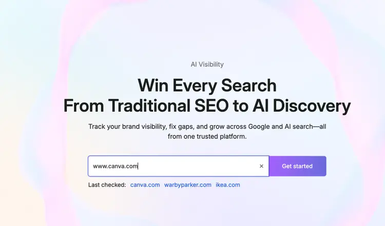 Semrush AI visibility start page