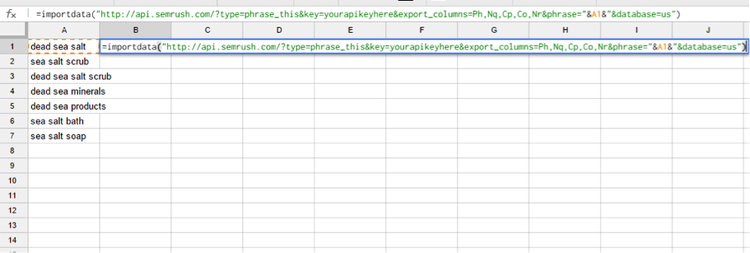 Replace the keyword with the cell you'd like to reference