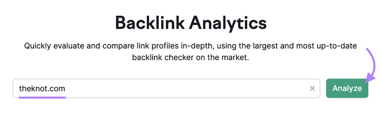 Backlinks tool start
