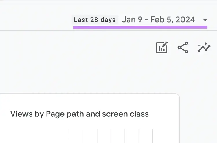 A date range showing "Jan 9 - Feb 5, 2024" in the top right corner