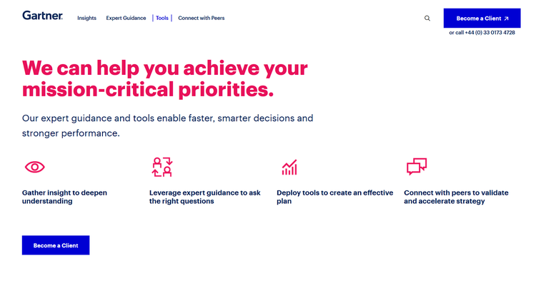 Gartner homepage