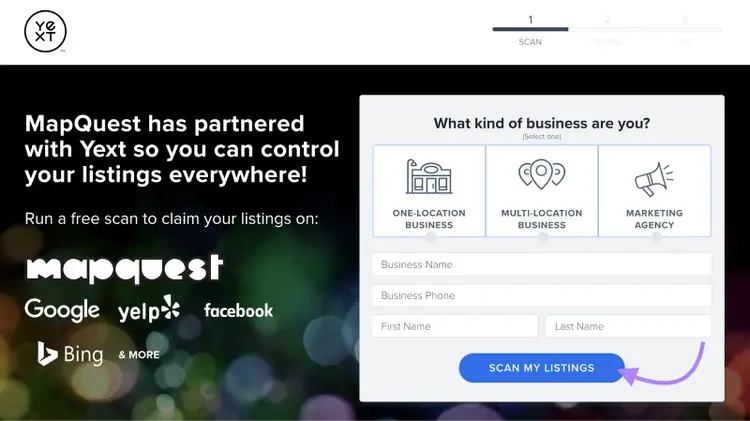 Scan my listings button is highlighted.