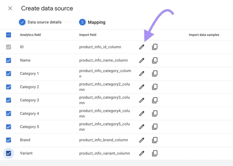 Mapping import sources with SFTP server