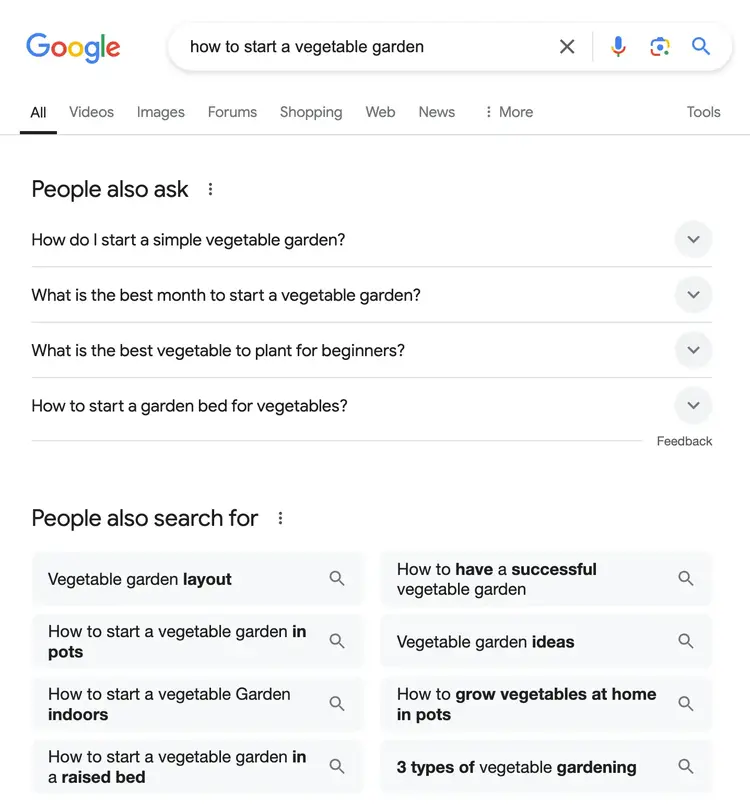 People also ask serp feature and people also search for serp feature shown on the SERP