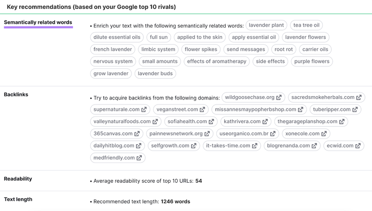 semantically related words include tea tree oil, limbic system, carrier oils, among others.