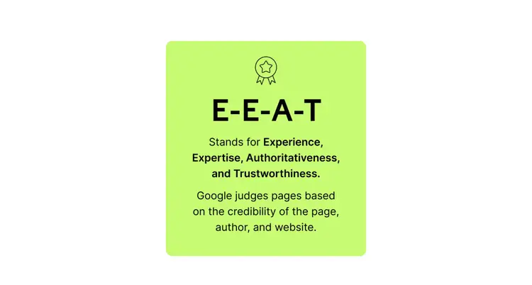 E-E-A-T infographic defining Experience, Expertise, Authority, Trust
