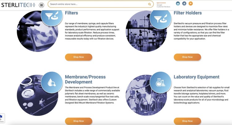 Sterlitech website