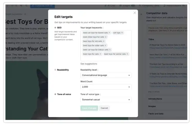 Creating SEO content with Content Toolkit