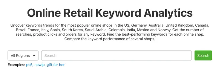 Online Retail Keyword Analytics app