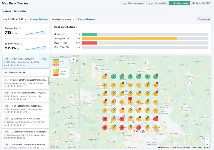 Map Rank Tracker is a tool to monitor your positions in Google Maps.