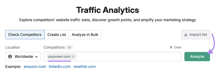 competitor entered into traffic analytics tool