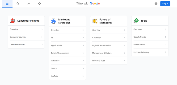 Think with Google page