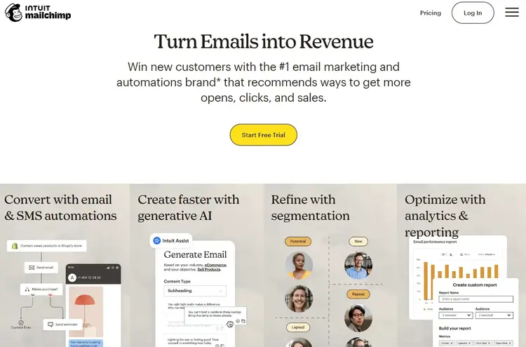 Mailchimp's website