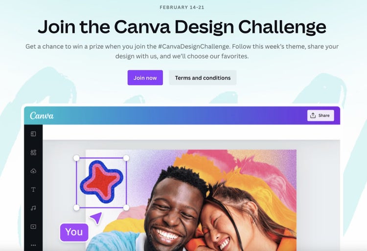 Join the Canva Design Challenge page
