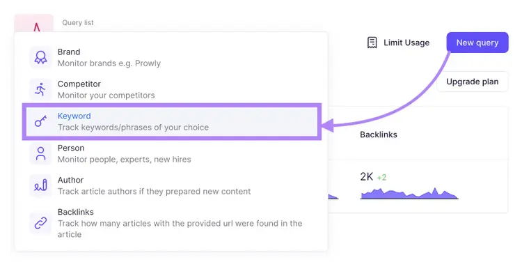 Navigate to a new keyword query.