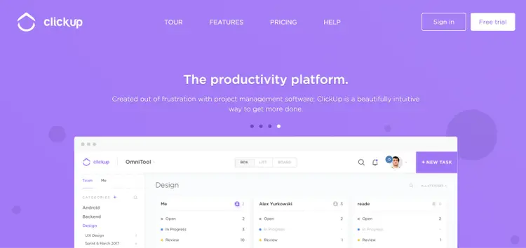 Homepage used to have a purple background with smaller text and product images.