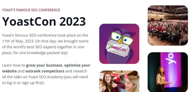 YoastCon 2023 landing page