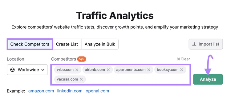traffic analytics tool start