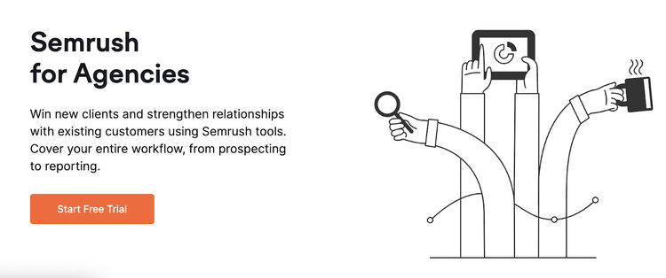 Semrush for Agencies landing page