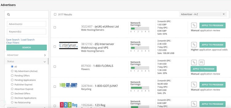 CJ Affiliate advertisers list for partners