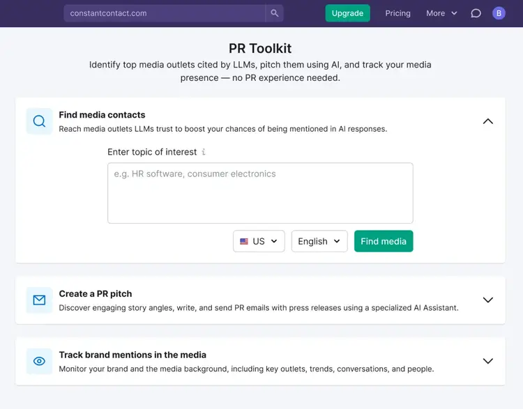 Semrush AI PR Toolkit - finding media and PR opportunities to improve your AI visibility