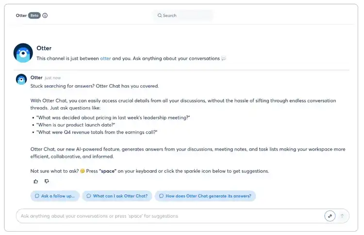 Otter: Best ChatGPT alternative for project management