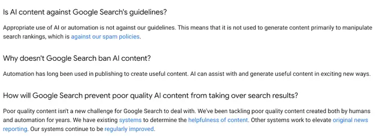 Google's AI policy