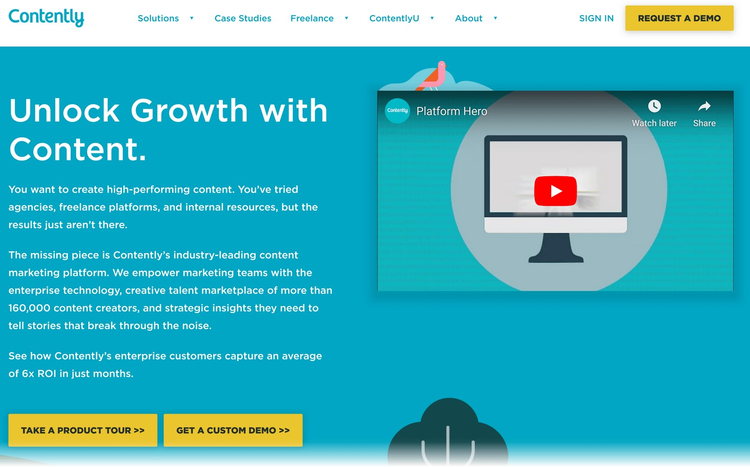 Contently homepage