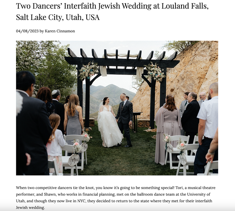 blog post in wedding planning niche shares story of the wedding including pictures