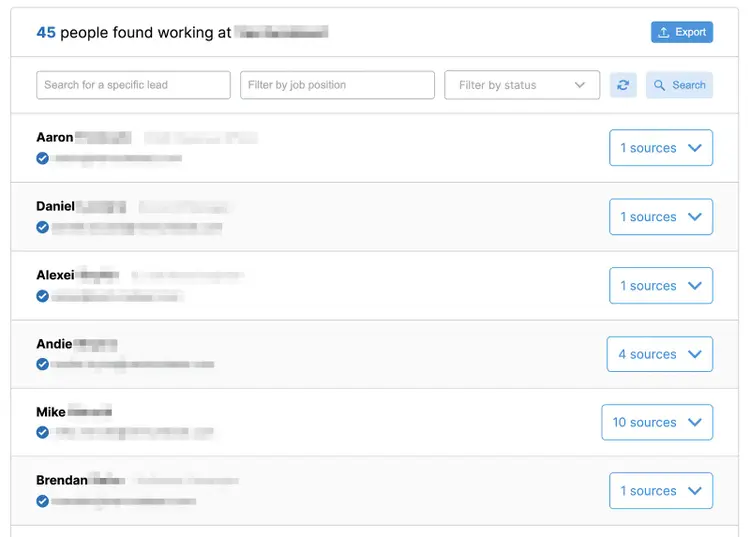 Employees' information found via FindThatLead Domain Searcher
