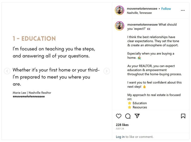 The first slide of a carousel on "Education"