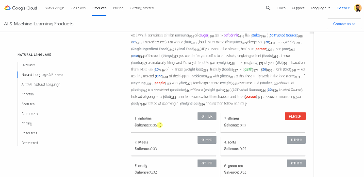 GIF using Google Sheet with Natural Language API