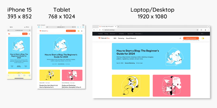 Responsive design for mobile