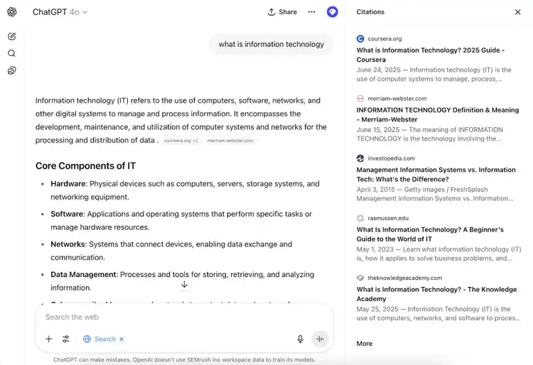 Summarized response and list of citations.