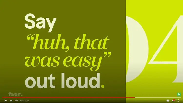 Fiverr's video ad screenshot