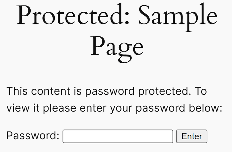 Password protected WordPress page.