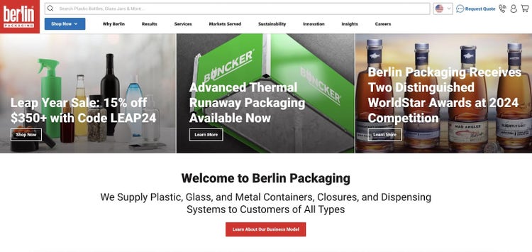 The Berlin Packaging homepage