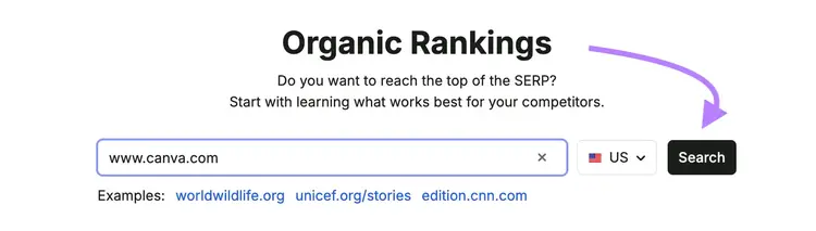 organic rankings start page