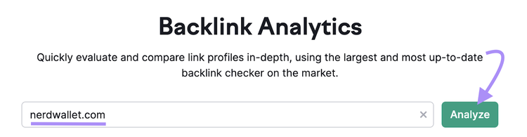 search for "nerdwallet.com" in Backlinks