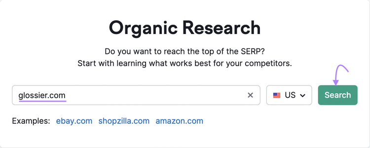 Organic Rankings tool