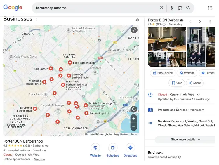 Barbershop near me search