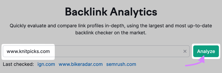 searching for "www.knitpicks.com" in Backlinks