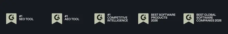 A landing page by Semrush displaying prominent awards and accolades.